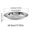 ECYC 17.68 inch Large Stainless Steel Round Plate, Thick Large Metal Dinner Plates Dishes Serving Tray for Kitchen Restaurant Hotel view 2