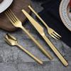 Gold Silverware Set for 12 Square Flatware Cutlery Utensils Set Stainless Steel 60 Piece Include Knifes Forks and Spoons Tableware Set Home&Kitchen Restaurant Wedding Mirror Polished view 2