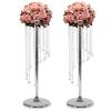 2 Pcs 27.6inch Tall Wedding Centerpieces Vases Crystal Flower Vase Metal Flowers Stand for Party Tables Decorations, Elegant Weddings Decoration Table Chandelier Centerpiece Stands, Candle Holder view 1