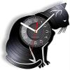 12 Inch Round Wall Clock Cat Pet Silhouette Vinyl Album Re-Purposed Record Clock Artwork Vinyl Disk Crafts Owners Home Decor Wall Watch Gift view 1