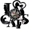 Cat Cute Retro Record Vinyl Wall Clock Creative Clock Home Decoration Retro Wall Clock Watch 12 Inches (30cm) view 1