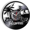12 Inch Round Wall Clock Hawaii Holiday Beach Vinyl Record Wall Clock Tropical Palm Tree Surfers Home Decor Travel Craft The American States Artwork Gift view 1