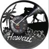 12 Inch Round Wall Clock Hawaii Holiday Beach Vinyl Record Wall Clock Tropical Palm Tree Surfers Home Decor Travel Craft The American States Artwork Gift view 3