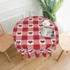 AEIOAE Valentine's Day Tablecloth 70 Inch Round, Buffalo Plaid Love Hearts Table Cloth, Valentines Tablecloths Polyester Fabric Farmhouse Decorative for Valentine Wedding Home Kitchen Dining Party view 2