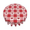 AEIOAE Valentine's Day Tablecloth 70 Inch Round, Buffalo Plaid Love Hearts Table Cloth, Valentines Tablecloths Polyester Fabric Farmhouse Decorative for Valentine Wedding Home Kitchen Dining Party view 3