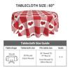 AEIOAE Valentine's Day Tablecloth 70 Inch Round, Buffalo Plaid Love Hearts Table Cloth, Valentines Tablecloths Polyester Fabric Farmhouse Decorative for Valentine Wedding Home Kitchen Dining Party view 4