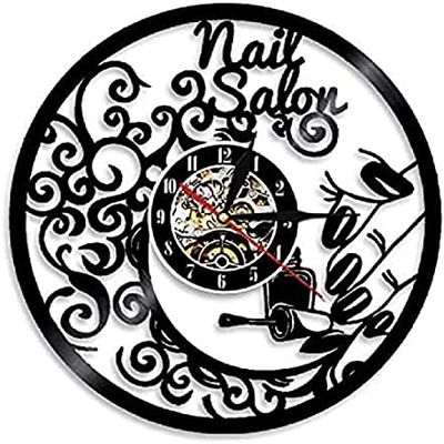 Vinyl Record Wall Clock Polish Bar Wall Clock Beauty Hanging Decor Art12 Inches (30 Cm)