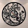Vinyl Record Wall Clock Polish Bar Wall Clock Beauty Hanging Decor Art12 Inches (30 Cm) view 2