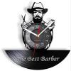 12 Inch Round Wall Clock Barber Vinyl Wall Clock Home Decor Barber Shop Tools Carved Album Music Scissor and Shaver Record Hairdresser Clock Gift view 1