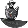 12 Inch Round Wall Clock Barber Vinyl Wall Clock Home Decor Barber Shop Tools Carved Album Music Scissor and Shaver Record Hairdresser Clock Gift view 3