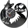 I Love Cat Wall Clock is Made of Real Vinyl Records. Cute and Gentle Kittens. Wall Hanging Watches. Bedroom Decoration. Cat Lovers 12 Inches (30cm) view 4