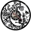 Nail Shop LED Night Light Beauty Salon Nail Shop Nail Tools Vinyl Record Wall Clock Manicurist Wall Lamp Wall Watch 12 Inches (30cm) view 1