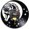 Angel Sleeping On The Moon Wall Art Watch Children Room Decoration Baby Crescent Home Decoration Retro Vinyl Record Wall Clock 12 Inches (30cm) view 2