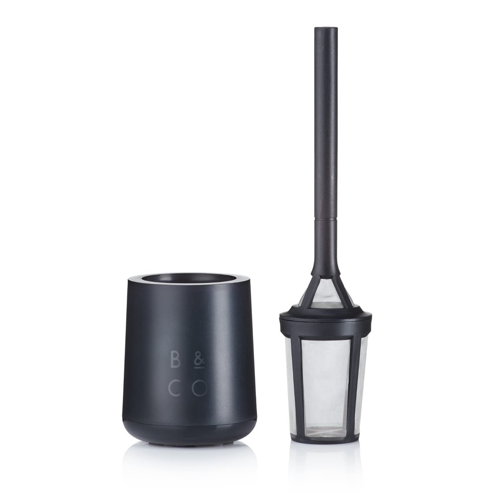 BARISTA & CO Brew It Stick Coffee & Tea Infuser - Plastic Reusable Coffee Strainer with Pot Holder - Black Coffee and Tea Steeper with Stainless Steel Mesh to Use a Medium to Coarse Ground Coffee
