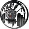 Headphone Wall Clock Made of Real Vinyl Record, Acoustic Guitar, Microphone Icon, LED Backlight, Modern Clock for Music Lovers 12 Inches (30cm) view 4