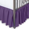 Purple Ruffled Bed Skirt Split Corners Full Size 30 Inch Drop with Platform Three Sided Coverage with 820 Thread Count Egyptian Cotton Ruffled Gatherd Bed Skirt view 1