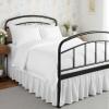 White Ruffled Bed Skirt Split Corners Twin XL Size 28 Inch Drop with Platform Three Sided Coverage with 820 Thread Count Egyptian Cotton Ruffled Gatherd Bed Skirt view 1