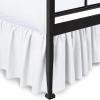 White Ruffled Bed Skirt Split Corners Twin XL Size 28 Inch Drop with Platform Three Sided Coverage with 820 Thread Count Egyptian Cotton Ruffled Gatherd Bed Skirt view 2