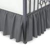 Grey Ruffled Bed Skirt Split Corners Twin Size 30 Inch Drop with Platform Three Sided Coverage with 820 Thread Count Egyptian Cotton Ruffled Gatherd Bed Skirt view 1
