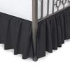 Black Ruffled Bed Skirt Split Corners Twin XL Size 10 Inch Drop with Platform Three Sided Coverage with 820 Thread Count Egyptian Cotton Ruffled Gatherd Bed Skirt view 1