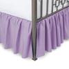 Lilac Ruffled Bed Skirt Split Corners Full XL Size 28 Inch Drop with Platform Three Sided Coverage with 820 Thread Count Egyptian Cotton Ruffled Gatherd Bed Skirt view 1
