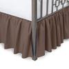 Chocolate Ruffled Bed Skirt Split Corners Short Queen Size 20 Inch Drop with Platform Three Sided Coverage with 820 Thread Count Egyptian Cotton Ruffled Gatherd Bed Skirt view 1