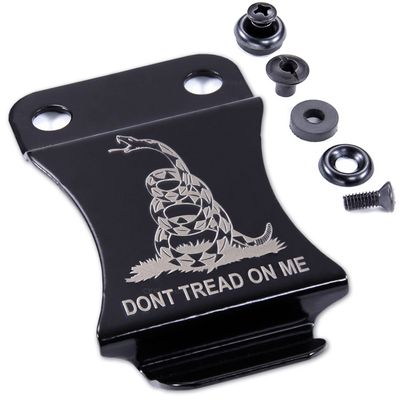 KYDEX Belt Clip for Holsters & Sheaths (Flush Mount Design - w/Don't Tread On Me Engraving) - (Metal) - (Inside-The-Waistband/IWB) - (Fits 1.75in Belts) - (w/Mounting Hardware) - (1 Pack)