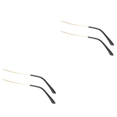 STOBOK 2pairs Metal Eyeglasses Arm Replacement Easy to Install Sturdy Temples for Sunglasses and Glasses Repair Kit Gold