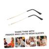 STOBOK 2pairs Metal Eyeglasses Arm Replacement Easy to Install Sturdy Temples for Sunglasses and Glasses Repair Kit Gold view 2