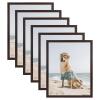 MBC 16x20 Picture Frames in Brown, Set of 6, Display Pictures 11x14 with Mat or 16x20 Without Mat, Gallery Poster Frame, Horizontal or Vertical Display view 1