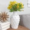 AuldHome Vintage White Hobnail Ceramic Vase, 11 inches tall, 5.4 inch diameter view 2