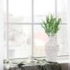 AuldHome Vintage White Hobnail Ceramic Vase, 11 inches tall, 5.4 inch diameter view 3