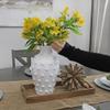 AuldHome Vintage White Hobnail Ceramic Vase, 11 inches tall, 5.4 inch diameter view 4