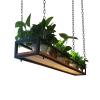 Kitchen Pot Rack, Ceiling Hanging Shelf Storage Rack Pot Pan Rack Cookware Hanger Flower Stand for Bar Cellar Garage Restaurant, Solid Wood and Metal Iron (Size : 80x25x15cm) view 1