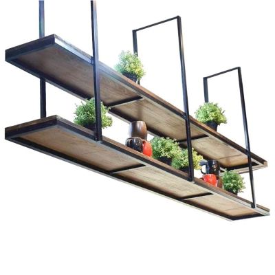 Hamankim Kitchen Pot Pan Rack Ceiling Shelf Flower RackPlants Hanger, Wall Storage Shelving Display Rack for Kitchen Bar Indoor Balcony, 80~150cm Optional (Size : 80x30x80cm)