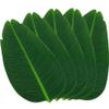 5pcs Artificial Banana Leaves Beach Party Favors Banana Leaf Coasters Artificial Leaf Table Mats Dinning Table Tropical Palm Leaves Hawaiian Table Decor Drinks Present Silk Cloth view 1