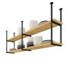 Hamankim Rustic 2 Layer Wooden Ceiling Shelf, Creative Hanging Shelves for Kitchen Bar Bar Indoor Balcony Plant Railing Shelf Cabinet Shelf Spice Rack Pantry Storage Rack (Size : 150x30x80cm) view 1
