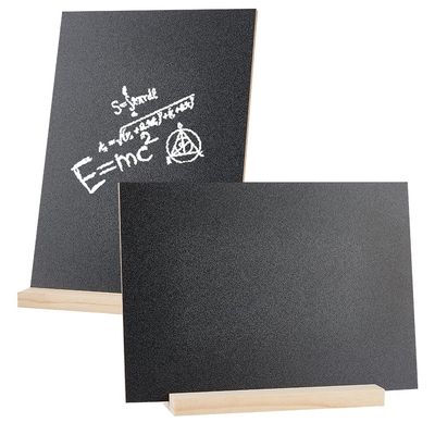 NBEADS 2 Sets Mini Chalkboard Signs, 8.2x5.9 Wooden Message Blackboard Double Sided Mini Blackboard with Base Stand for Wedding Supermarket Baker Parties Decorations