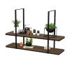 Hamankim 2 Tier Wooden Floating Shelves, Ceiling Mount Kitchen Wine Rack Pot Rack Storage Shelving Tray Holder for Display Wine Glass/Bottle/Book/Decoration (Size : 80x30x80cm) view 1