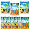 AwserTantue Surfing Hawaii Party Favor Bag - 50Pcs Summer Beach Themed Plastic Goody Candy Treat Gift Bag with Handle Gift Wrap Decor for Kid Birthday Baby Shower Summer Hawaii Party Decoration Supply view 1