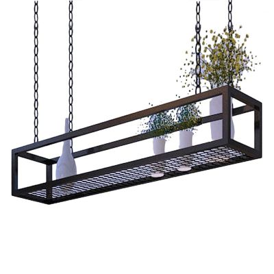 Ceiling Hanging Shelf Mounted Floating Suspended Shelving for Bar Cellar Garage Restaurant Kitchen Storage Rack Pot Pan Rack Cookware Hanger Flower Stand (Size : 100x25x15cm)