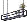 Ceiling Hanging Shelf Mounted Floating Suspended Shelving for Bar Cellar Garage Restaurant Kitchen Storage Rack Pot Pan Rack Cookware Hanger Flower Stand (Size : 100x25x15cm) view 1
