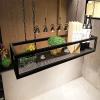 Ceiling Hanging Shelf Mounted Floating Suspended Shelving for Bar Cellar Garage Restaurant Kitchen Storage Rack Pot Pan Rack Cookware Hanger Flower Stand (Size : 100x25x15cm) view 4