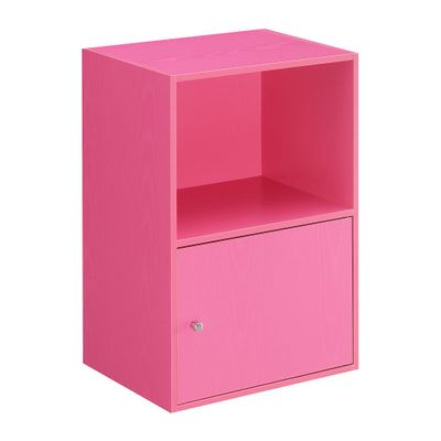 Convenience Concepts Xtra Storage 1 Door Cabinet with Shelf, Pink