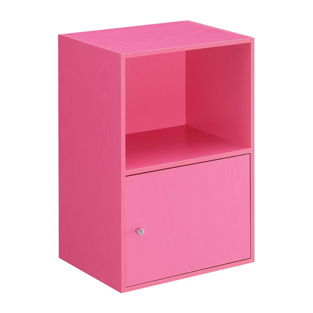 Convenience Concepts Xtra Storage 1 Door Cabinet with Shelf, Pink
