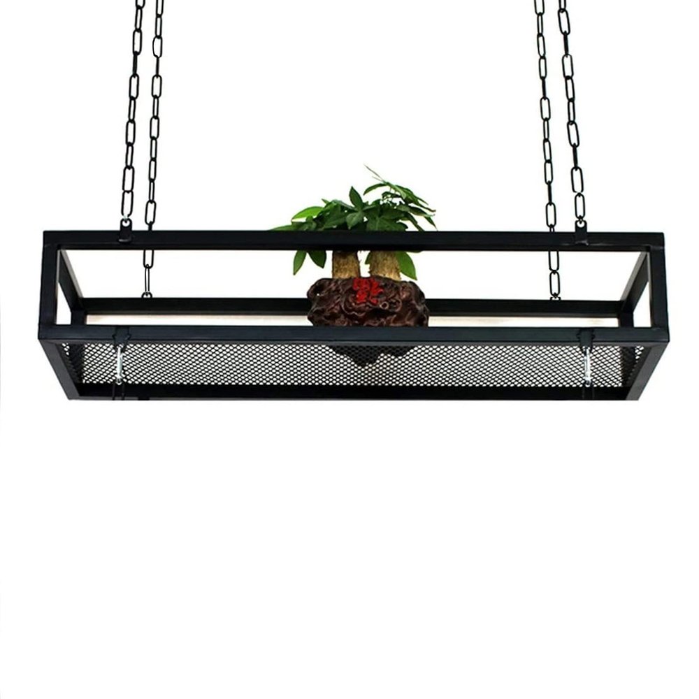 Hamankim Ceiling Shelf for Home Decoration, Kitchen Storage Rack Pot Pan Rack Cookware Hanger Flower Stand for Bar Cellar Garage Restaurant (Size : 140x25x15cm)