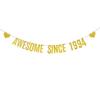 WEIANDBO Gold Glitter Banner for 31st Birthday Party Decorations Supplies,Pre-Strung, Glitter Gold Paper Garlands Banner Bunting Sign Photo Props,Awesome Since 1994 view 1