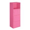 Convenience Concepts Xtra Storage Three-Door Cabinet with Shelf in Pink Wood Finish view 1