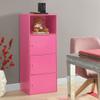 Convenience Concepts Xtra Storage Three-Door Cabinet with Shelf in Pink Wood Finish view 2