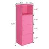 Convenience Concepts Xtra Storage Three-Door Cabinet with Shelf in Pink Wood Finish view 3